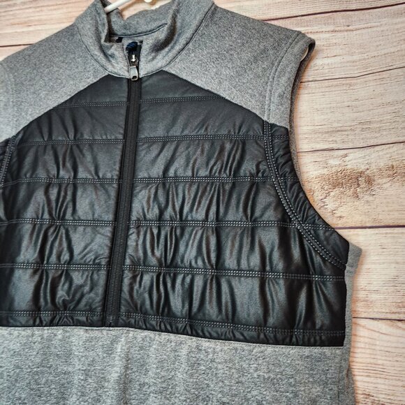 Adidas Golf Mens Puffer Vest Size S Black Gray 1/2 Zip Sleeveless Jacket Pockets - Picture 4 of 16